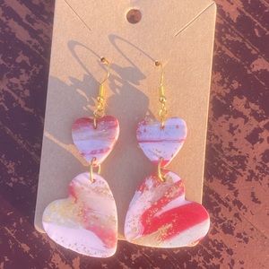 Marbled polymer clay earrings